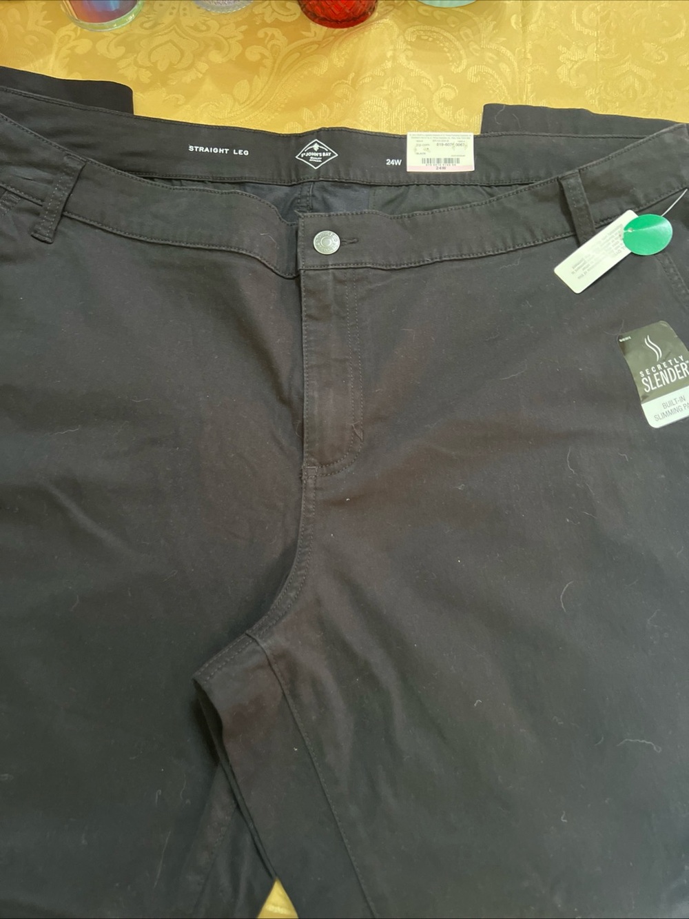 Women’s 24w St John’s Bay Secretly Slender Black Pants NWT